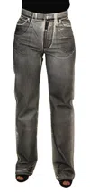 Dolce & Gabbana Grey Washed High Waist Denim Pants Cotton Jeans In Grey