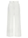 Dolce & Gabbana High Waist Cotton Pants In White