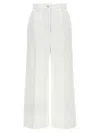 Dolce & Gabbana High Waist Cotton Pants In White