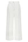 Dolce & Gabbana High Waist Cotton Pants In White