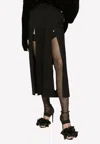 Dolce & Gabbana Gabardine Front-slit Trousers In Black