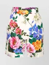 Dolce & Gabbana High Waist Floral Print Shorts With Pockets