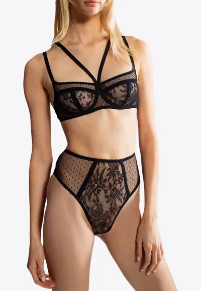 Dolce & Gabbana High-waist Lace Briefs In Black