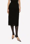 Dolce & Gabbana Lace Scalloped-hem Midi Skirt In Black