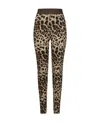 Dolce & Gabbana High-waist Elastic Waist Leggings In Multicolor