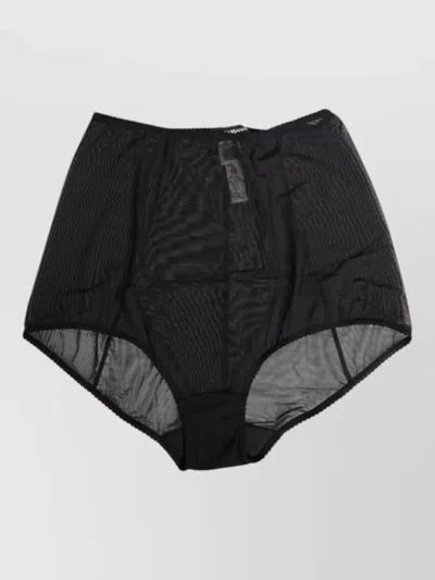 Dolce & Gabbana High Waist Mesh Shapewear Brief Underwear In Black