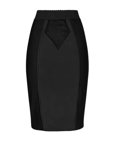 Dolce & Gabbana High Waist Mid-length Skirt In Black