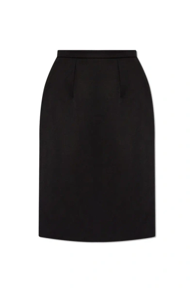 Dolce & Gabbana High Waist Midi Pencil Skirt In Black