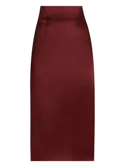 Dolce & Gabbana High-waist Midi Skirt In Burgundy