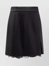 Dolce & Gabbana Women Virgin Wool Miniskirt With Lace Detail In Black