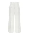 Dolce & Gabbana High Waist Cotton Pants In White
