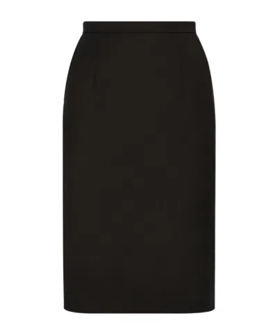 Dolce & Gabbana High-waist Pencil Miniskirt In Black