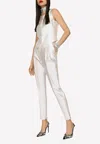 Dolce & Gabbana High-waist Shantung Tailored Pants In White