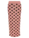Dolce & Gabbana High-waist Sheath Skirt With Dg Jacquard Logo In Pink