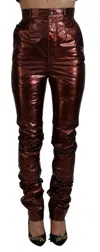Dolce & Gabbana Metallic Bronze High Waist Skinny Jeans In Gold
