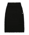 Dolce & Gabbana Rush-stitch Skirt With Side Slit In Black
