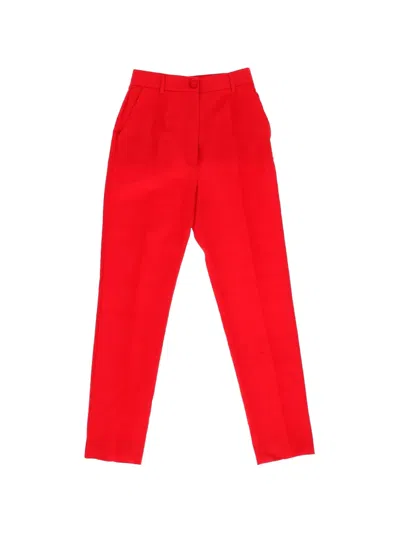 Pre-owned Dolce & Gabbana High-waist Trousers In Red