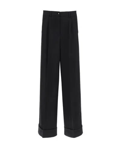 Dolce & Gabbana High-waist Wide-leg Trousers In Black