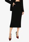 Dolce & Gabbana High-waist Wool Pencil Skirt In Black