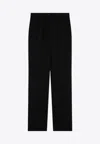 Dolce & Gabbana Black Wool Gabardine Tuxedo Trousers In Black