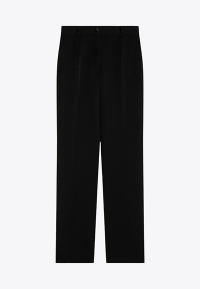 DOLCE & GABBANA HIGH-WAIST WOOL TUXEDO PANTS