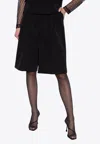 Dolce & Gabbana High-waist Wool Tuxedo Shorts In Black