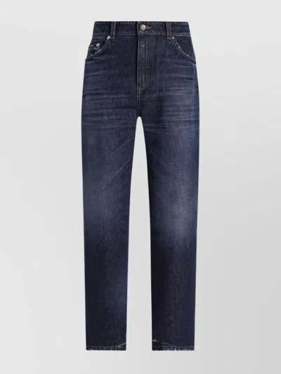 DOLCE & GABBANA HIGH-WAISTED 5-POCKET JEANS FADED EFFECT