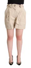 Dolce & Gabbana Beige Cotton High Waist Trouser Cargo Shorts