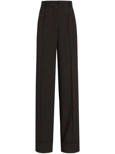 Dolce & Gabbana Trousers Straight Leg Wide-leg Design In Black