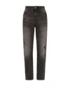 Dolce & Gabbana Boyfriend Jeans In Dark Blue Denim In Black