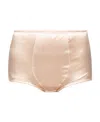 Dolce & Gabbana High-rise Silk-blend Briefs In Nude