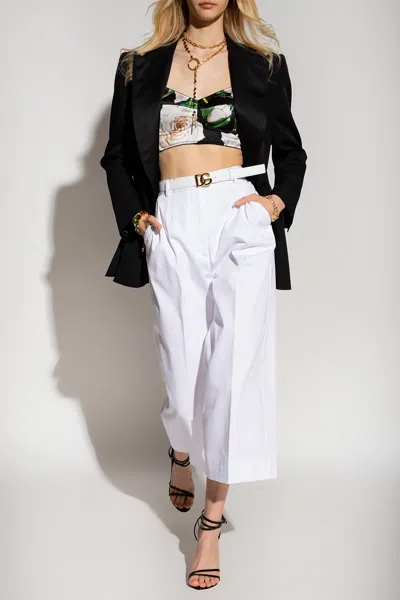 Dolce & Gabbana High-waisted Culottes In White