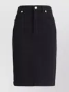 Dolce & Gabbana High-waisted Denim Midi Skirt With Back Pockets In Black