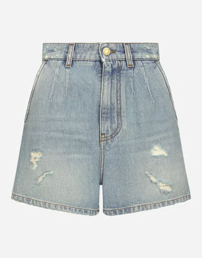 DOLCE & GABBANA HIGH-WAISTED DENIM SHORTS