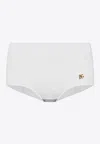 Dolce & Gabbana High-waisted Dg Logo Bikini Bottoms In White
