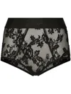Dolce & Gabbana Logo-waist Lace Briefs In Black