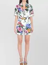 Dolce & Gabbana High-waisted Floral Print Shorts Cuff