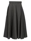 Dolce & Gabbana Woolen Midi Circle Skirt In Grey