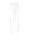 Dolce & Gabbana High-waisted Gabardine Trousers In White