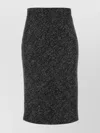 Dolce & Gabbana High-waisted Herringbone Skirt Back Slit In Black