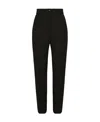 Dolce & Gabbana High-waisted Jacquard Trousers In Black