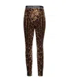 Dolce & Gabbana Leopard Print Silk Stretch Charmeuse Crop Leggings In Black