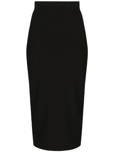 Dolce & Gabbana Midirock Mit Hohem Bund In Black