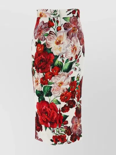 DOLCE & GABBANA HIGH-WAISTED PENCIL SKIRT FLORAL PATTERN