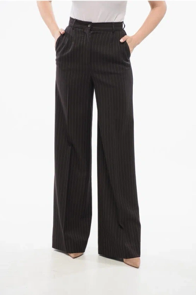 DOLCE & GABBANA HIGH-WAISTED PINSTRIPED PANTS