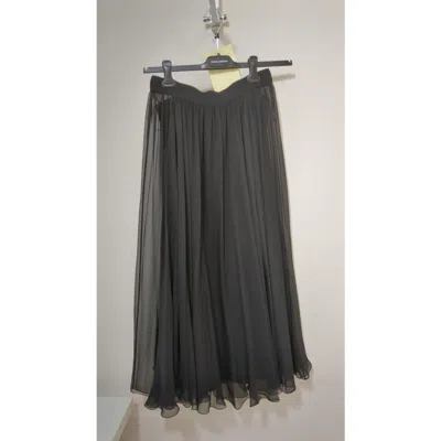 Dolce & Gabbana High-waisted Pleated Midi Skirt In Black