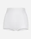 Dolce & Gabbana High-waisted Shaper Panties In Jacquard And Satin In White