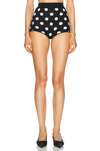 Dolce & Gabbana High Waisted Short In Nero & Bianco