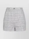 Dolce & Gabbana High-waisted Shorts With Button Detail In Textured Fabric