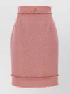 Dolce & Gabbana High-waisted Skirt In Textured Fabric With Frayed Edges